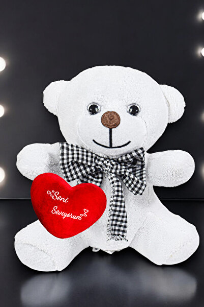 Canestar Seni Seviyorum Kalpli Peluş Papyonlu Ayıcık - Sevgiliye Özel Seni se...