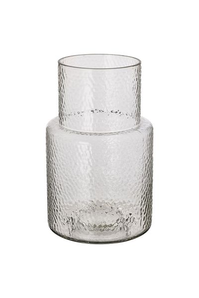 IKEA KONSTFULL Vase, clear glass/patterned, 26 cm