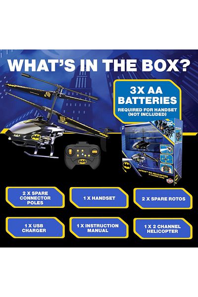 DC Batman RC Gyro 2-Channel Batman helicopter BTDC H01