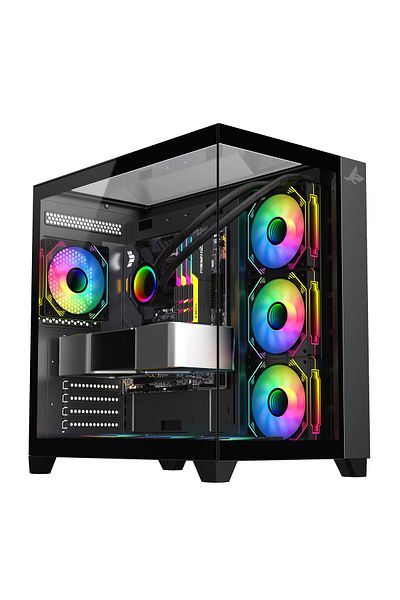 SHARX Case (GX700-B) Profin Atx Mid-tower , 7x120mm Argb Fans, Tempered Glass, Type C, Usb 3.0/2.0.