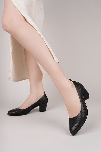 Diego Carlotti Genuine Leather Women's Daily Classic Heeled Shoes Dd0914