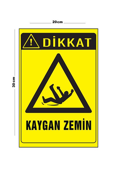 Lucena Metal Caution Slippery Floor 20cm X 30cm A4 Size Warning Sign Directional Sign