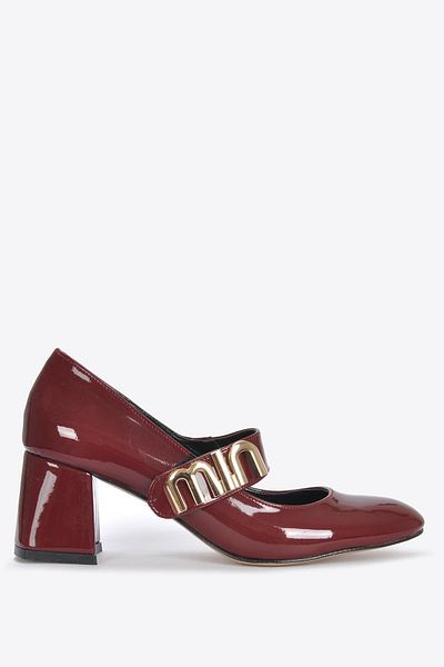 Vizon Ayakkabı Women's Burgundy Patent Leather Classic Heeled Shoes Vzn25Y-002