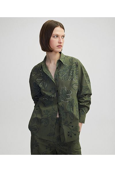İpekyol Sequin Embroidered Scallop Shirt