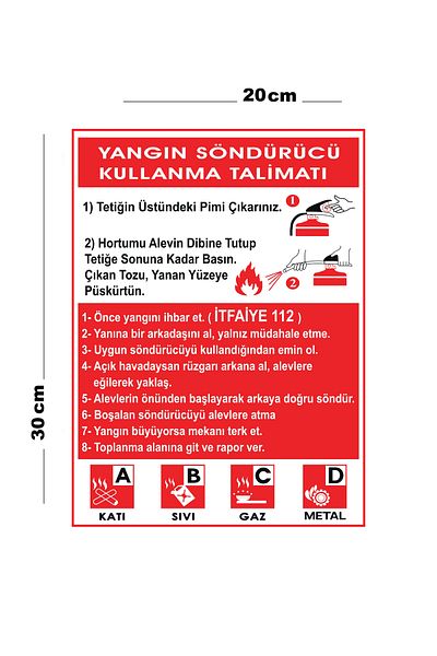 Lucena Metal Fire Extinguisher Operating Instructions 20cm X 30cm A4 Size Warning Sign Directional
