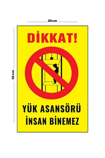 Lucena Metal Freight Elevator Man Cannot Ride 20cm X 30cm A4 Size Warning Sign Diversion Sign