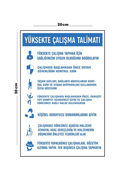 Lucena Metal Work at Height Instruction 20cm X 30cm A4 Size Warning Sign Directional Sign