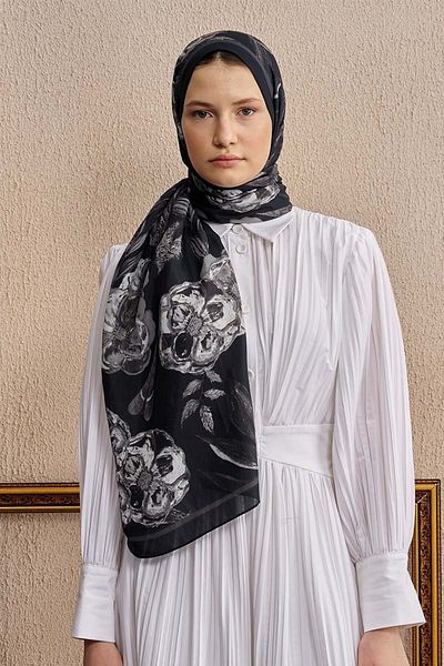 ED Scarf Celebrity Carmina Şal - Μαύρο