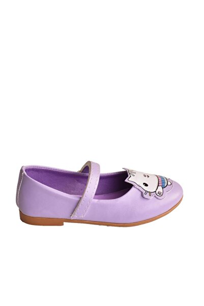 MODAONN Girl's Gabby Dollhouse Printed Lilac Ballerina Shoes