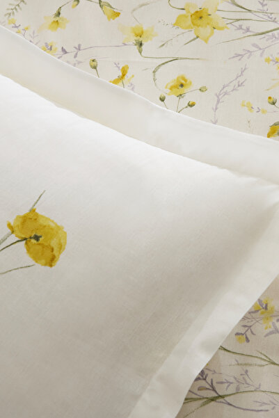 Karaca Home Rosella 100% Cotton Single Duvet Cover Set Yellow