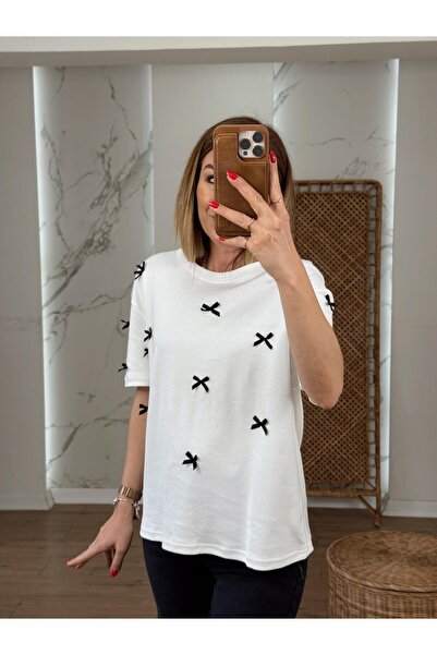 X-Young Detaliu cu panglică tricou EKRU