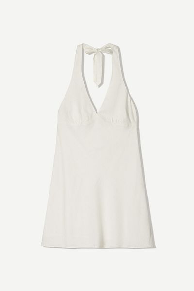 Bershka Linen blend halter mini dress
