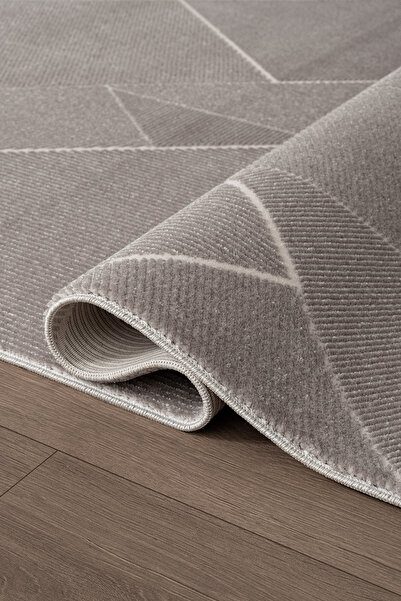 Karmen Halı Leon LN002Z Antrasit Halı Modern Desen Pamuk Taban Akrilik Tozuaz...