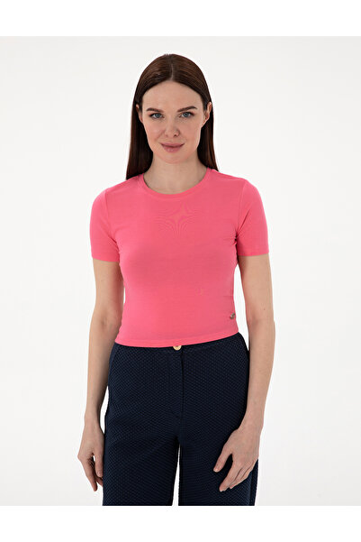 Pierre Cardin Pink Regular Fit Crop T-Shirt 50306945-Vr041