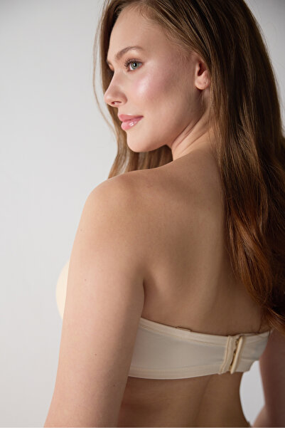 Magic Form 7038 Düz Kumaşlı Büyük Beden Ince Süngerli Askısız Sütyen - Ten