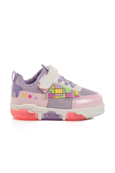 AYAKMOD Mor Cırtlı Fileli Işıklı Kız Çocuk Spor Ayakkabı Legos B