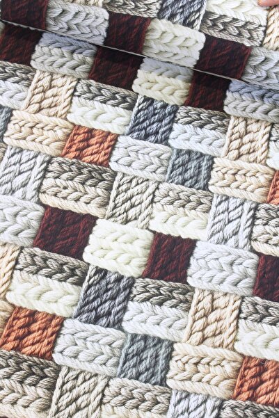 FAAL Örgü 3 Boyutlu Dijital Baskı Nevresimlik Poplin Kumaş