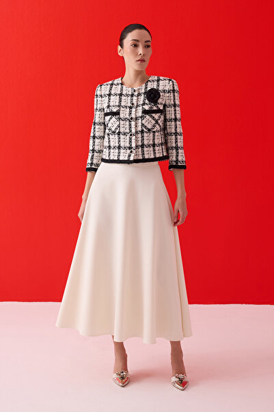 Jus De Pommes EKRU DOKUMA KUMAŞ KLOŞ UZUN ETEK