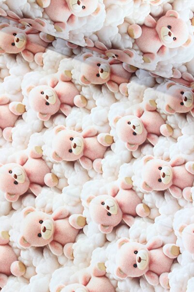 FAAL Ayıcık 3 Boyutlu Dijital Baskı Nevresimlik Poplin Kumaş