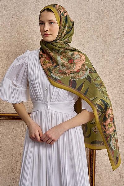 ED Scarf Celebrity Carmina Shawl - Πράσινο λάδι