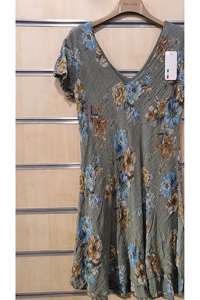 Park Moda Κοντό φόρεμα με μοτίβο τριαντάφυλλο V λαιμόκοψη
