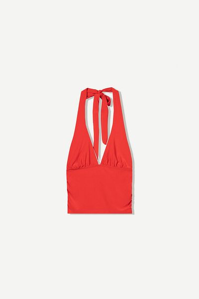 Bershka Gathered halter top