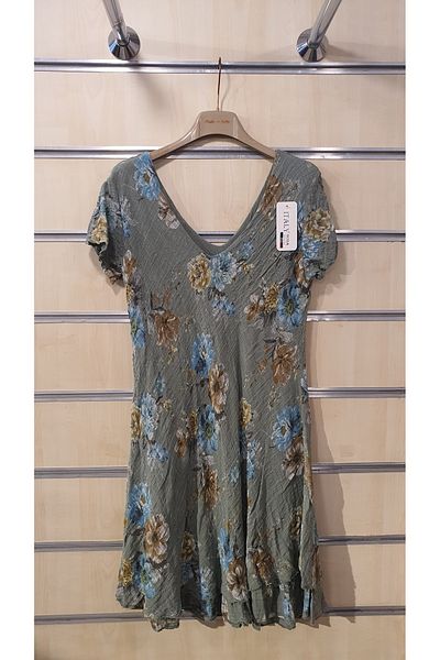 Park Moda Κοντό φόρεμα με μοτίβο τριαντάφυλλο V λαιμόκοψη