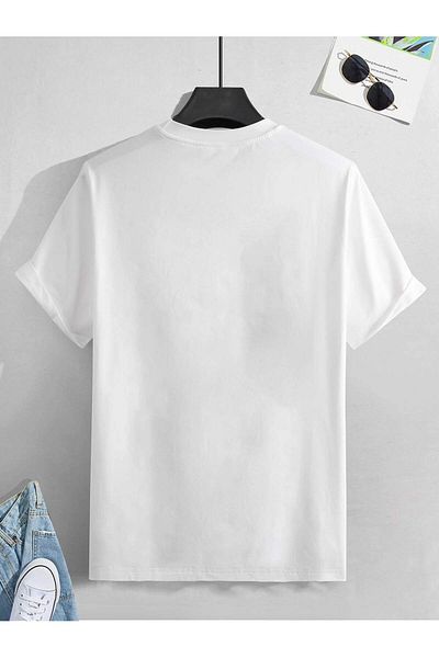 PENTHİLUS Simple Letter Printed Short Sleeve Casual T-Shirt for Men