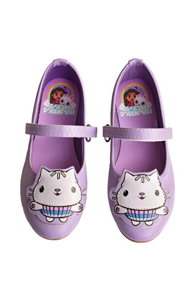 MODAONN Girl's Gabby Dollhouse Printed Lilac Ballerina Shoes
