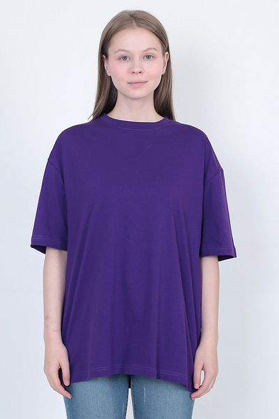 LW Lost wintage Μπλουζάκι Unisex με φαρδύ λαιμόκοψη Oversize 100% βαμβακερό μωβ