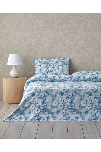 English Home Chaotic Garden Cotton Double Duvet Cover Set 200X220 cm Blue - Green