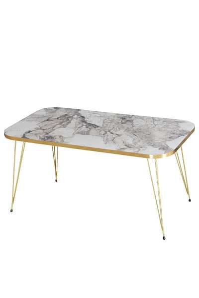 GOLDFALEZ Masuta de cafea moderna cu rama aurie Colecția Efes | Mobilier de living contemporan