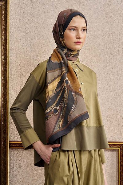 ED Scarf Καφέ Celebrity Pietra Σάλι