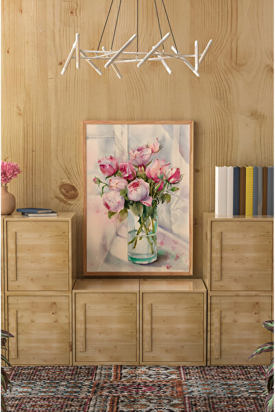 kutuTR Ahşap Çerçeveli Mdf Tek Tablo Çiçek Dekoru Tablo (KENDİ TABLO SETİNİZİ...