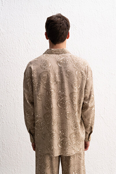 GIESTO Patterned Beige Shirt