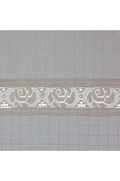 Demirhan Perde Natural Cotton Monika Curtain Buldan Handwork Authentic Bohemian Curtain-Linen Cotton Beige