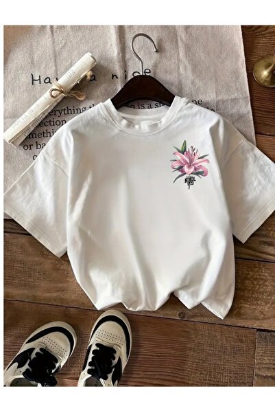 Derays تي شيرت نسائي صيفي برقبة دائرية مطبوع عليه زهرة الزنبق