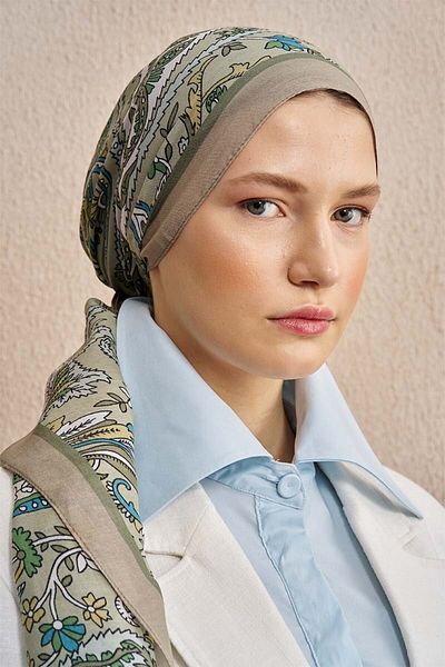 ED Scarf Βαμβακερό μεταξωτό σάλι Diamora - Μέντα