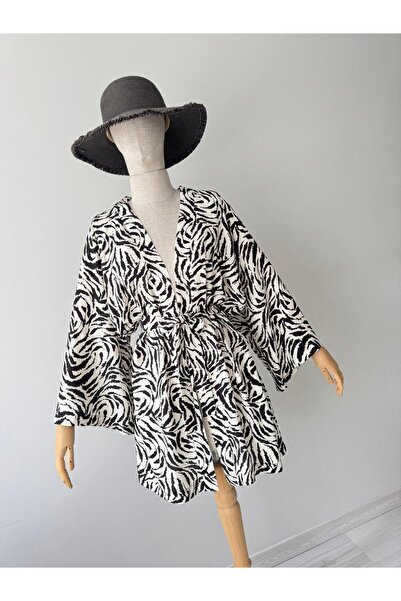 BEJ DOKU KİMONO / PAREO % 100 PAMUK