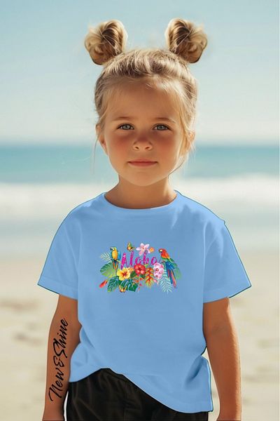 New Shine 1 tricou este un cadou pentru achiziții de 6 și peste în coș - Tricou pentru copii oversize cu imprimeu Aloha