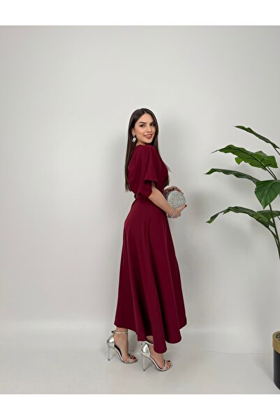 GİZONLY Λεπτομερές φόρεμα με ζώνη