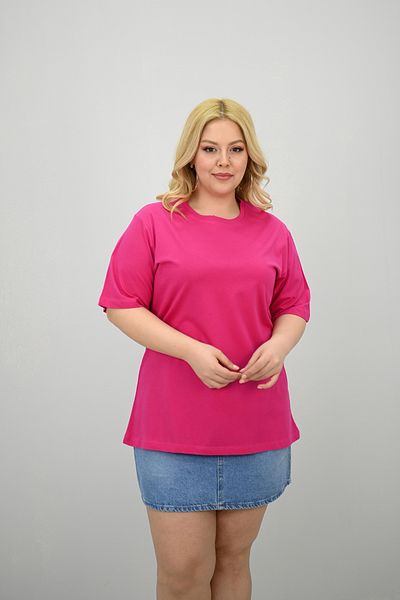 Koza Butik Women's Large Size Short Sleeve Crew Neck Oversize T-Shirt 1963-25