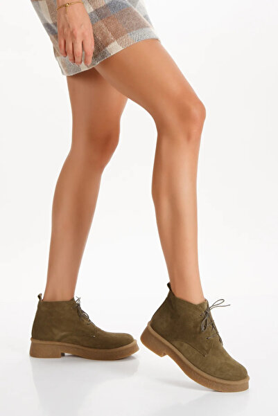 inyola حذاء قصير برباط من الجلد الطبيعي للنساء 5089