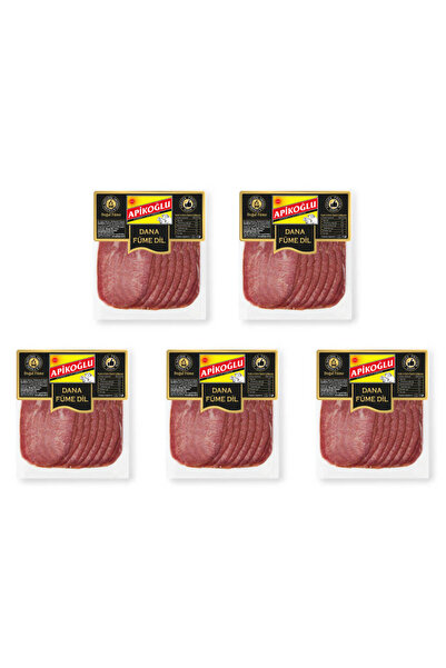 Apikoğlu Dilimli Dana Füme Dil 70 Gr. Beşli Paket (TOPLAM 350 GR.)