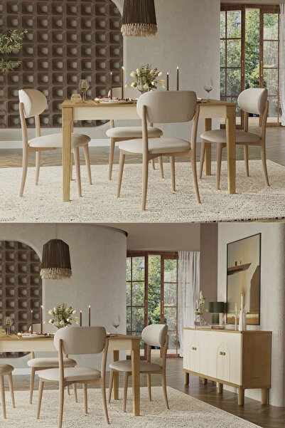 Modalife Eco Bohem Üçlü Midi Düğün Paketi - Oturma Grubu / Yatak Odası Takımı / Yemek Odası Takımı