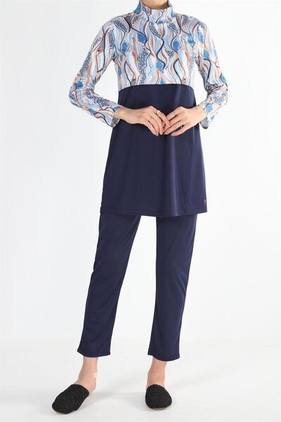 Plistre 2156_μοτίβο Ολόσωμο μαγιό Hijab 3 τεμαχίων