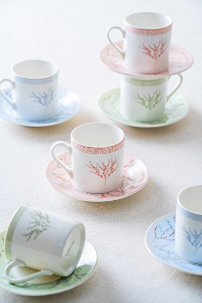 ACAR طقم فناجين قهوة ساكورا 6 أشخاص - 90 مل