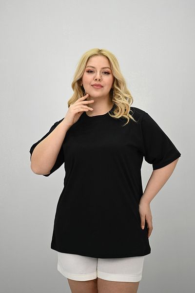 Koza Butik Women's Large Size Short Sleeve Crew Neck Oversize T-Shirt 1963-25