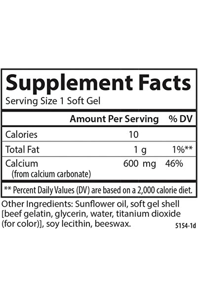 Carlson LIQUID CALCIUM 600 100+30 FREE SOFT GEL