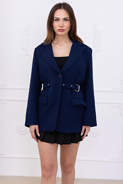 SENSTIL سترة بحزام أزرق داكن SS2697